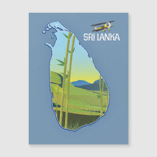 Magnétique Carte de voyage du Sri Lanka