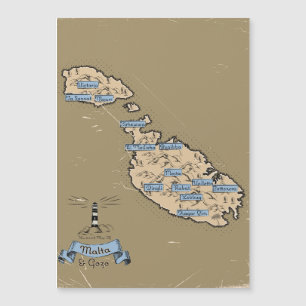 Magnétique Carte de voyage illustrée Malte
