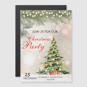 Magnétique Carte d'invitation festive pour l'arbre de Noël