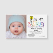 Magnétique Carte d'invitation pour le premier anniversaire -  (Devant)