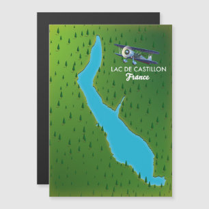 Magnétique Carte du Lac de Castillon France