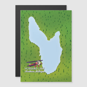 Magnétique Carte du lac Hubbard dans le nord du Michigan