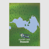 Magnétique Carte du lac Lyngby Danemark (Devant)