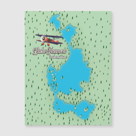 Magnétique Carte du lac Texcoco au Mexique (Devant)