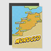 Magnétique Carte du Maroc illustrée par Pop Art (Devant / Derrière)