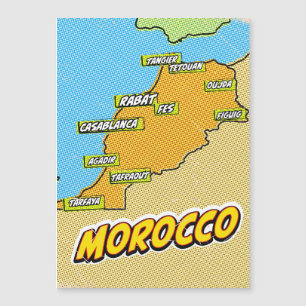 Magnétique Carte du Maroc illustrée par Pop Art