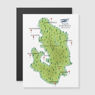 Magnétique Carte du Peak District Angleterre