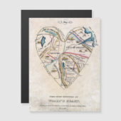 Magnétique Carte d'un cœur de femme (Devant / Derrière)