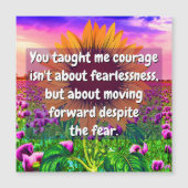 Magnétique Carte Force et Courage pour Soeur ou Ami (Devant)