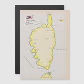 Magnétique carte illustrée de la Corse (Devant / Derrière)