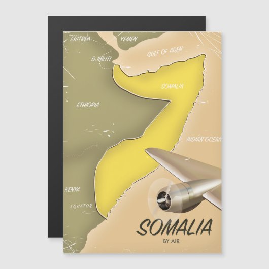 Magnétique carte illustrée de la Somalie (Devant / Derrière)