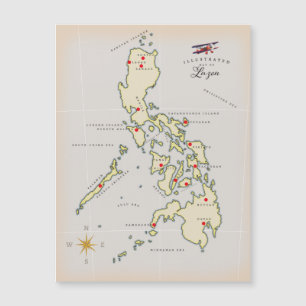 Magnétique Carte illustrée de Luzon carte des Philippines