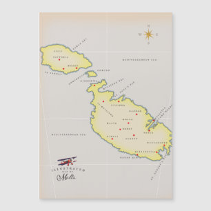 Magnétique Carte illustrée de Malte