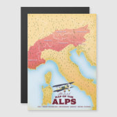Magnétique Carte illustrée des Alpes (Devant / Derrière)