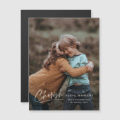 Magnétique Carte Magfaisant Simple Script Photo Holiday (Devant / Derrière)