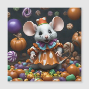 Magnétique carte personnalisée de l'halloween de souris migno