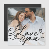 Magnétique Carte photo de la Saint-Valentin "Je t'aime" (Devant / Derrière)