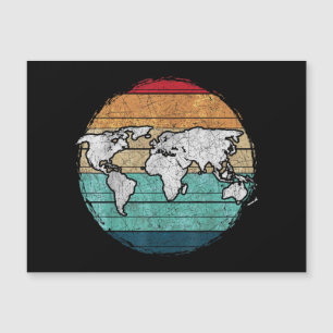 Magnétique Carte Retro World