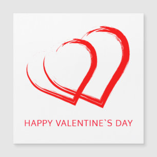 Magnétique Carte simple de la Saint-Valentin avec cœur rouge