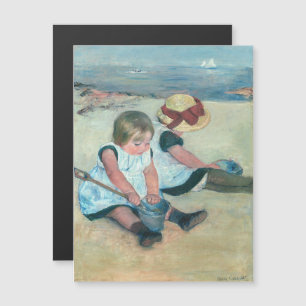 Magnétique Cassatt - Enfants Jouant sur la Plage Carte Magnét