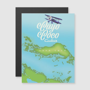Magnétique Cayo Coco Cuba carte de style vintage.