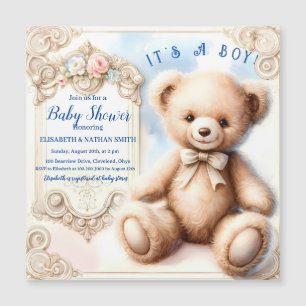 Magnétique C'est un garçon mignon ours en peluche Carte magné