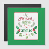 Magnétique Cette Maison croit en la carte Jésus (Devant / Derrière)