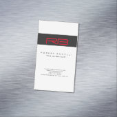 Magnétique Chubby Monogramme blanc gris foncé Carte de visite (In Situ)