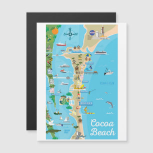 Magnétique Cocoa Beach City Floride carte de la côte cadeaux