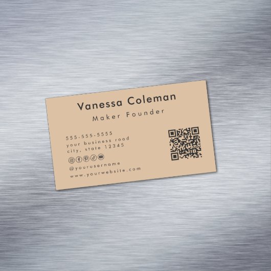 Magnétique Code Qr minimum professionnel Carte de visite rust (In Situ)