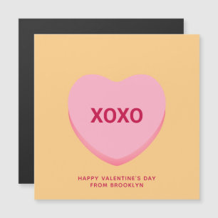 Magnétique Coeur de conversation orange XOXO carte Saint Vale