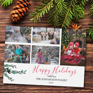 Magnétique Collage familial rustique Happy vacances carte mag