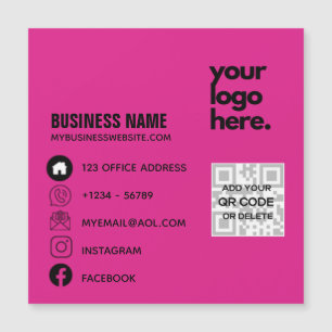 Magnétique Créer son propre logo Carte de visite CERISE PINK