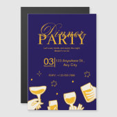 Magnétique Customizable Dinner Party Invitation Card (Devant / Derrière)