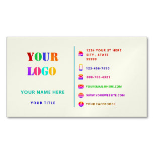 Magnétique Design coloré logo personnalisé Carte de visite ma