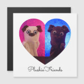 Magnétique Double Duo Split Photo Hearts Besties Carte magnét (Devant / Derrière)