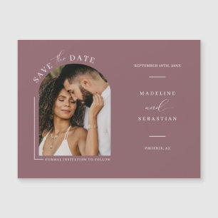 Magnétique Dusty Purple Arc Photo Enregistrer la date Carte m