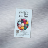 Magnétique Elégant atelier de laine rose carte de visite (In Situ)