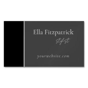 Magnétique Élégant Carte de visite gris