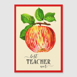 Magnétique Elégant Vintage Apple Best Teacher Carte magnétiqu