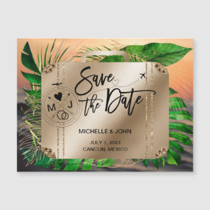 Magnétique Enregistrer la carte du monde Date Destination Wed