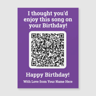 Magnétique Envoyer une chanson par QR Code sur une carte magn
