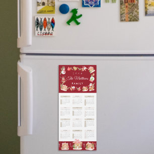 Magnétique Festive Père Noël Gingerbread House 2024 Carte mag