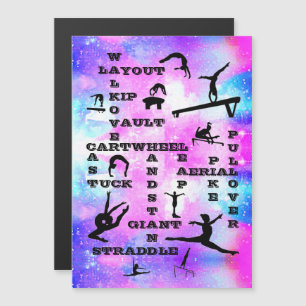 Magnétique Filles Gymnastique Compétences Mot de passe Carte 