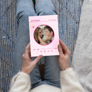 Magnétique Forever Love Pink Heart Photo Valentines Carte