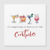 Magnétique Fun Cheers À La Saison Cocktails Carte De Vacances (Devant)