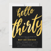 Magnétique Gold Foil Type 30th Birthday Party Invitation (Recto)