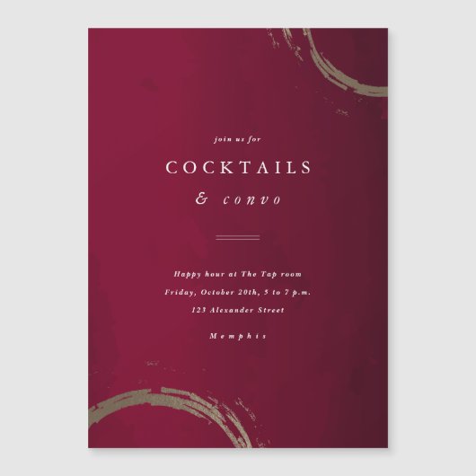 Magnétique Golden Rings Cocktail Party Invitation (Devant)