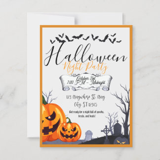 Magnétique Halloween Night Party Invitation