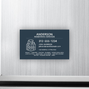 Magnétique Handyman Réparation à domicile Carte de visite mag